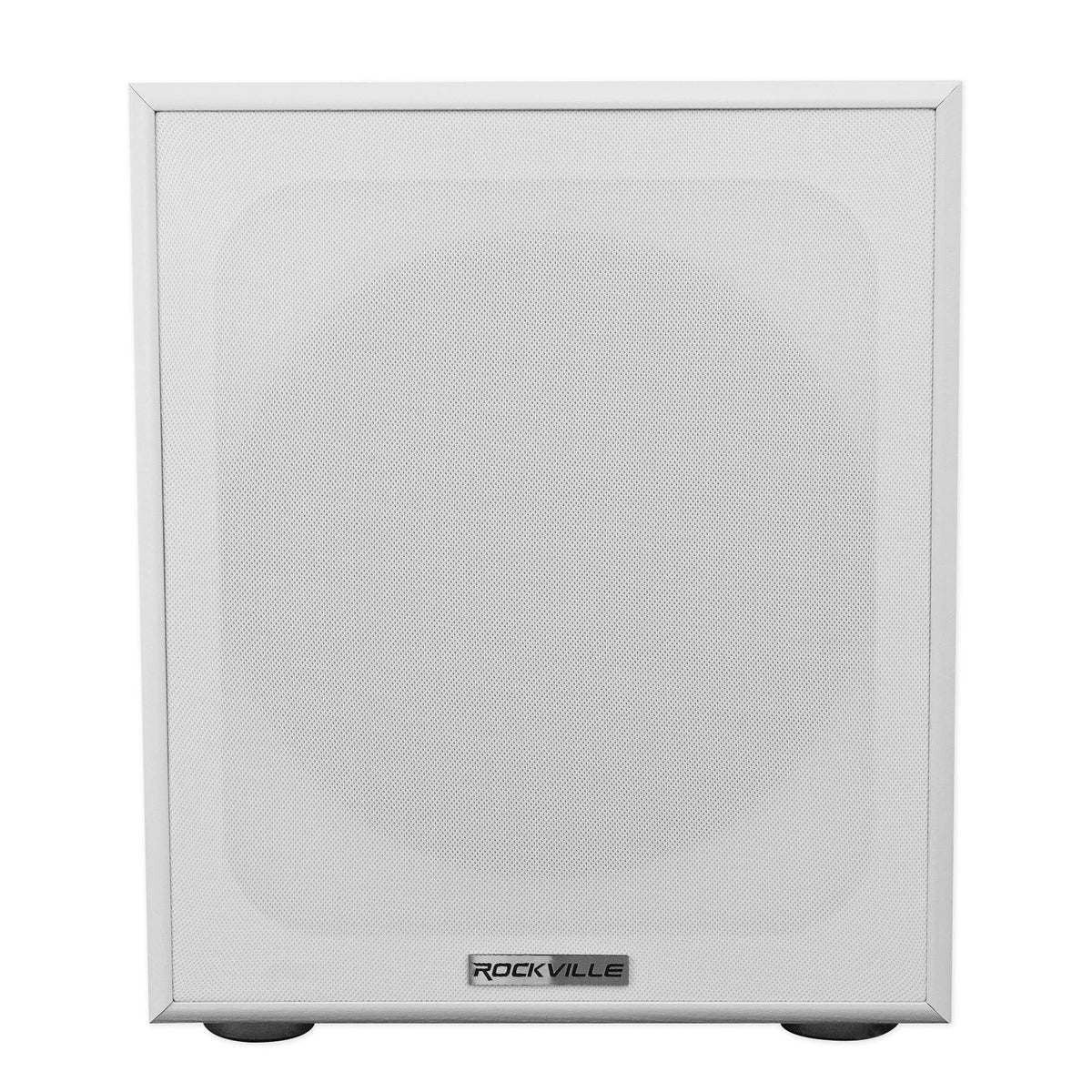 (2) Rockville RockShelf 68W 6.5" White Bookshelf Speakers+Bluetooth/Wifi Amp+Sub