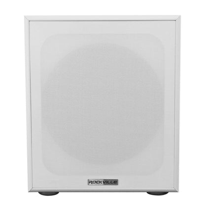 (2) Rockville RockShelf 68W 6.5" White Bookshelf Speakers+Bluetooth/Wifi Amp+Sub