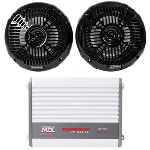 MTX WET75.2 200 Watt 2-Channel Marine Amplifier+(2) Memphis Audio 6.5" Speakers