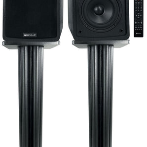 Rockville ELITE-5B 5.25" Bookshelf Speakers w/Bluetooth/Optical+28" Black Stands