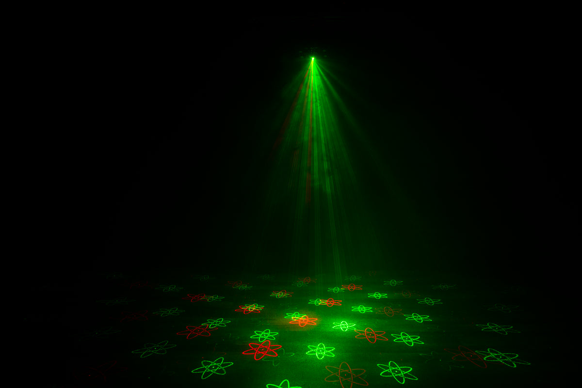 (4) Furious Three RG LED DMX Moonflower/Wash/Laser Effect Lights