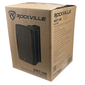 Rockville BLUAMP 150 Stereo Bluetooth Amplifier Receiver+2) Black Patio Speakers