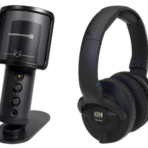Beyerdynamic FOX Recording USB Podcast Microphone Mic+Stand+KRK Headphones