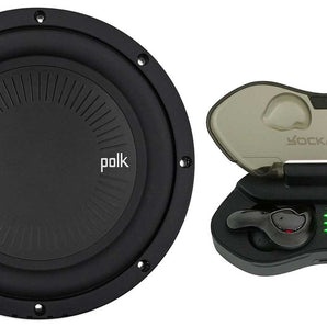 Polk Audio MM842DVC 8” 900W Dual 4-Ohm Car/Marine Boat Audio Subwoofer+Cyberbuds