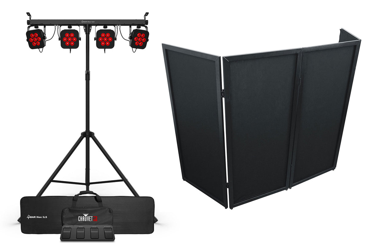 4BAR HEX ILS LED Lighting System w/Stand+Footswitch+Bag+Black Facade