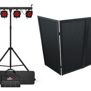 Chauvet DJ 4BAR HEX ILS LED Lighting System w/Stand+Footswitch+Bag+Black Facade