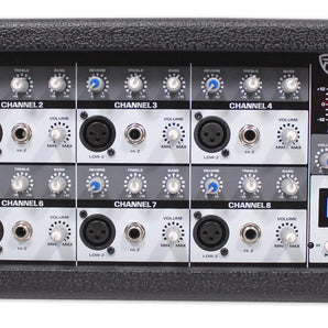 Rockville RPM85 2400w Powered 8 Channel Mixer, USB, 5 Band EQ/ Effects/Bluetooth