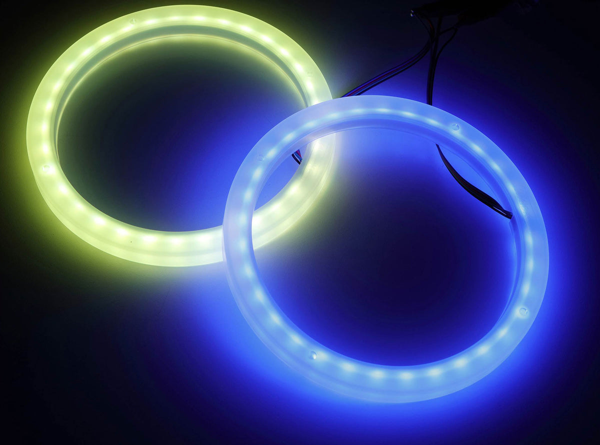 (2) KICKER 47KLSR8 KLSR 8" Weather Proof LED Speaker/Subwoofer Ring Lights KLSR8