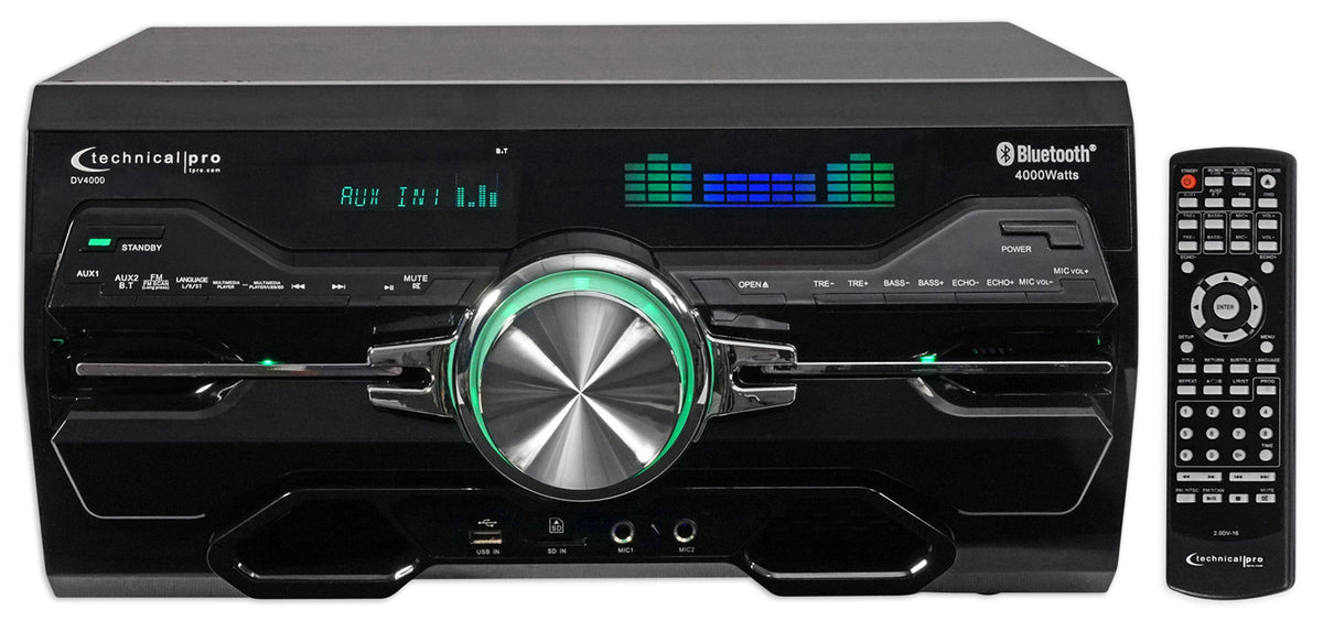 DV4000 4000W Home Theater DVD Receiver w/(4) 6.5" Black Ceiling Speakers