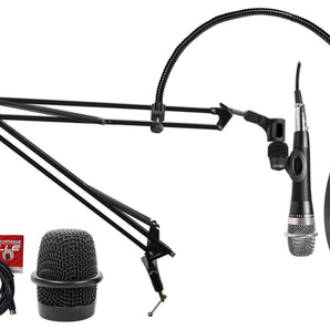 Blue Encore 100 Black Dynamic Handheld Microphone+Boom Arm+Pop Filter+Cable