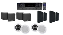 6-Zone Receiver, Black Cube, Wall & White 8" Ceiling Spk