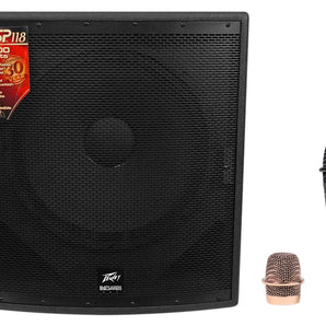 Peavey SP 118 18" 2400w Passive Flyable Black Widow Subwoofer Sub SP118+Blue Mic