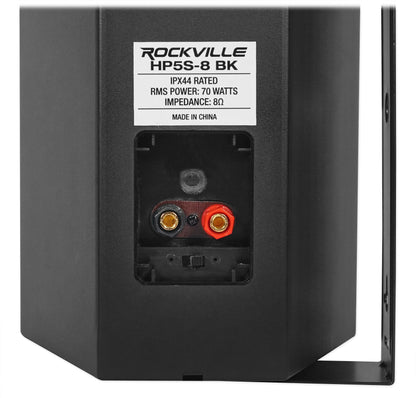Rock Zone 8 Ch. Multi Room Home Receiver+8) Black 5.25" Wall Speakers