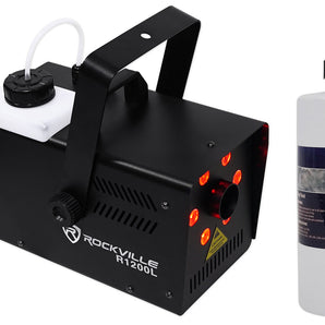 Rockville R1200L LED DMX Fog Machine Fogger+Remote+Quart of Chauvet Fluid Juice