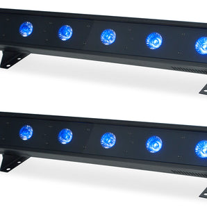 (2) American DJ ULTRA HEX BAR 6 RGBWA+UV LED DMX Wash/Strobe Effect Bar Lights