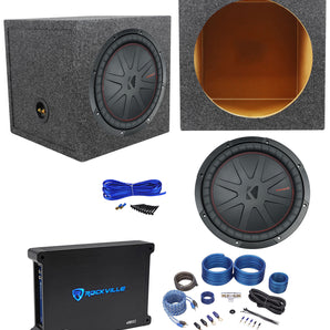 Kicker 48CWR124 COMPR12 1000W 12" Subwoofer+Sealed Box+Mono Amplifier+Amp Kit