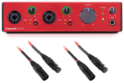 Clarett+ 2Pre USB-C Audio Recording Interface + (2) XLR Cables
