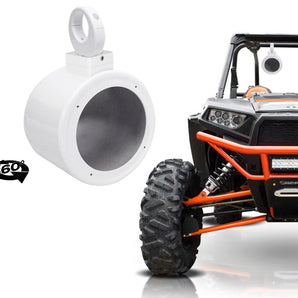 2) Rockville MAC525W 5.25" 360° Swivel White Aluminum Tower Speaker Pods RZR/ATV