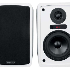 Rockville ELITE-5W White 800w Home Audio 5.25 inch Bluetooth Bookshelf Speakers