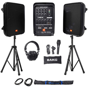 JBL EON208P Speakers+Bluetooth+Mixer+Mic+Headphones For Church Sound Systems