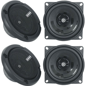 (4) Memphis Audio PRXP4 4" 40 Watt 2-Way Car Speakers w/Pivot Tweeters