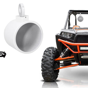 Rockville MAC90W 8" 360° Swivel White Aluminum Tower Speaker Pods RZR/ATV/UTV