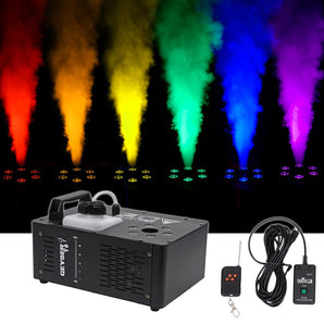 Chauvet DJ Geyser T6 Fog Machine Fogger, LED RGB Pyrotechnic Light Effect+Remote