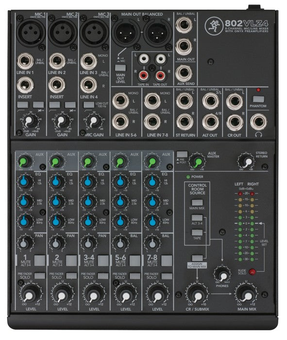 802VLZ4 8-Channel Mixer, Backpack & 20' XLR Cable
