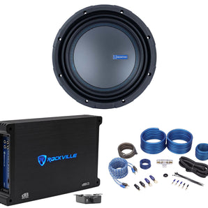 Memphis Audio M71012 10" 1500w/750w RMS M7 Car Subwoofer+Mono Amplifier+Amp Kit