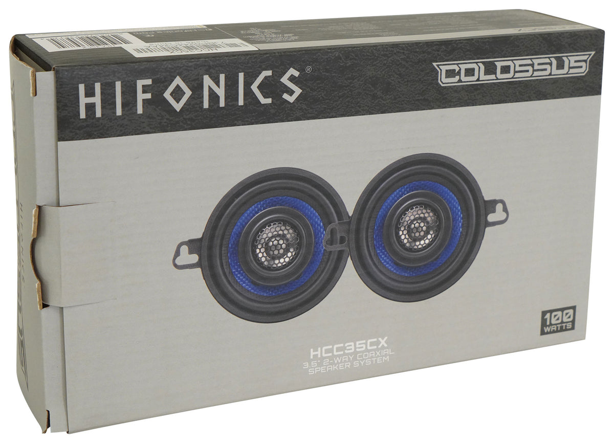 Pair Hifonics HCC35CX 3.5" 50 Watt 2-Way Coaxial Car Audio Speakers