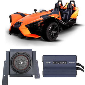 Behind Either Seat Kicker Subwoofer for Polaris Slingshot+Hifonics Amp+Enclosure