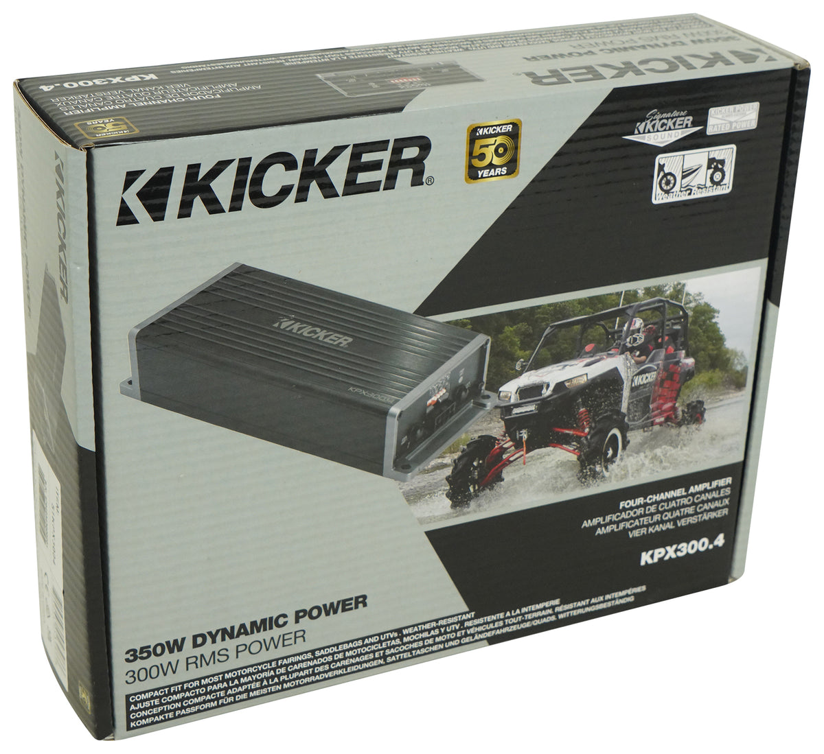 Kicker 51KPX3004 KPX300.4 300w 4-Channel Motorcycle Amplifier ATV/UTV KPX3004