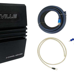 Rockville RVT-1 1000 Watt 2 Channel Car Stereo Amplifier+Memphis Audio Amp Kit