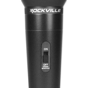 Rockville RMC-3PK 3 Pack Metal Wired Vocal/Instrument/DJ Microphones+Metal Case