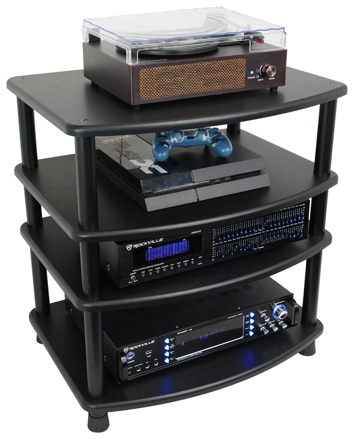 FLX Black 4-Shelf + FLX Black Add-On Shelf Bundle