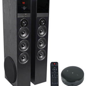 Rockville TM150B Home Theater Buetooth Tower Speakers + 10" Sub + Wifi Receiver