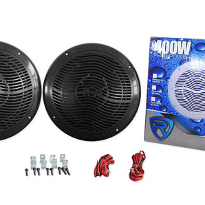 Pair of Rockville RMC80B 8" 800 Watt Waterproof Marine Boat Speakers 2-Way Black