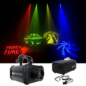 American DJ ADJ GOBO PROJECTOR IR LED Light w/ 4 Colors/Patterns+Fogger