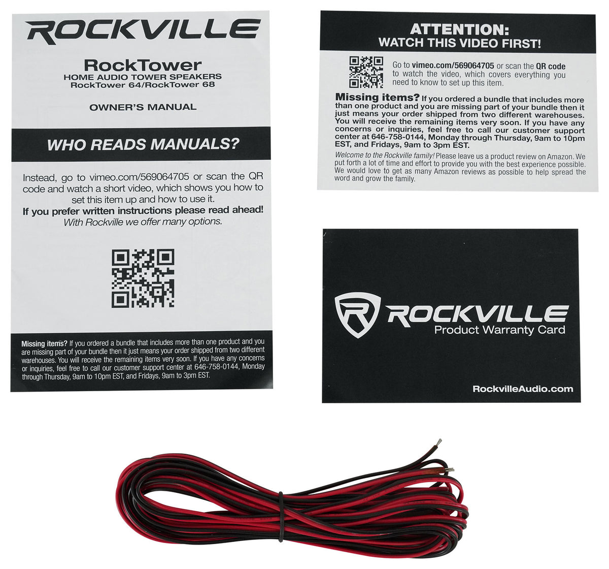 (2) Rockville Rocktower 64B Wood Home Audio Tower Speakers+Bluetooth/Wifi Amp