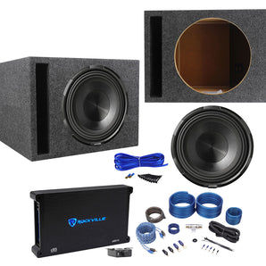 ALPINE X-W12D4 12" 900 Watt RMS Car Audio Subwoofer+Vented Box+Amplifier+Amp Kit