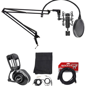 Blue Blackout Spark SL Condenser Microphone+Lola Headphones+Mic Boom+Pop Filter