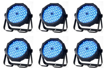 (6) Mega Go Par 64E RGB+UV DMX Par Can Stage Wash Lights