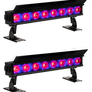 (2) American DJ ElectraPix Bar 8 Wireless DMX RGBAL+UV Bluetooth Wash Light Bars