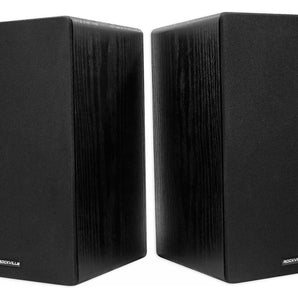 2) Rockville RockShelf 64B 400w Black 6.5 inch Home Theater Bookshelf Speakers/4 Ohm