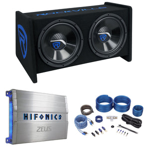 Rockville RV1212P Dual 12" 1200w Subwoofers in Vented Sub Box+Hifonics Amplifier