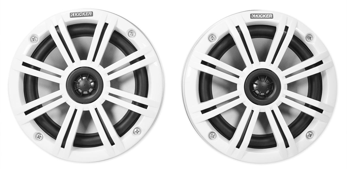KMFC8W 8" White Marine Speakers & Portable Bluetooth Speaker