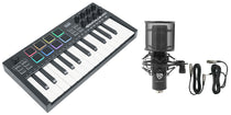 M25 Black 25 Key USB Wireless Bluetooth MIDI Keyboard Controller + Mic