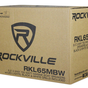 (2) Rockville 6.5" LED 360° Swivel White Aluminum Tower Speakers For RZR/ATV/UTV