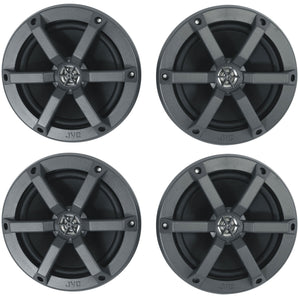 (4) JVC CS-MS620 6.5" 50 Watts RMS 2-Way Coaxial Marine Boat Speakers in Black