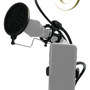 Technical Pro Broadcast Podcast Podcasting LED Selfie Light w/ Mic+Phone Holder